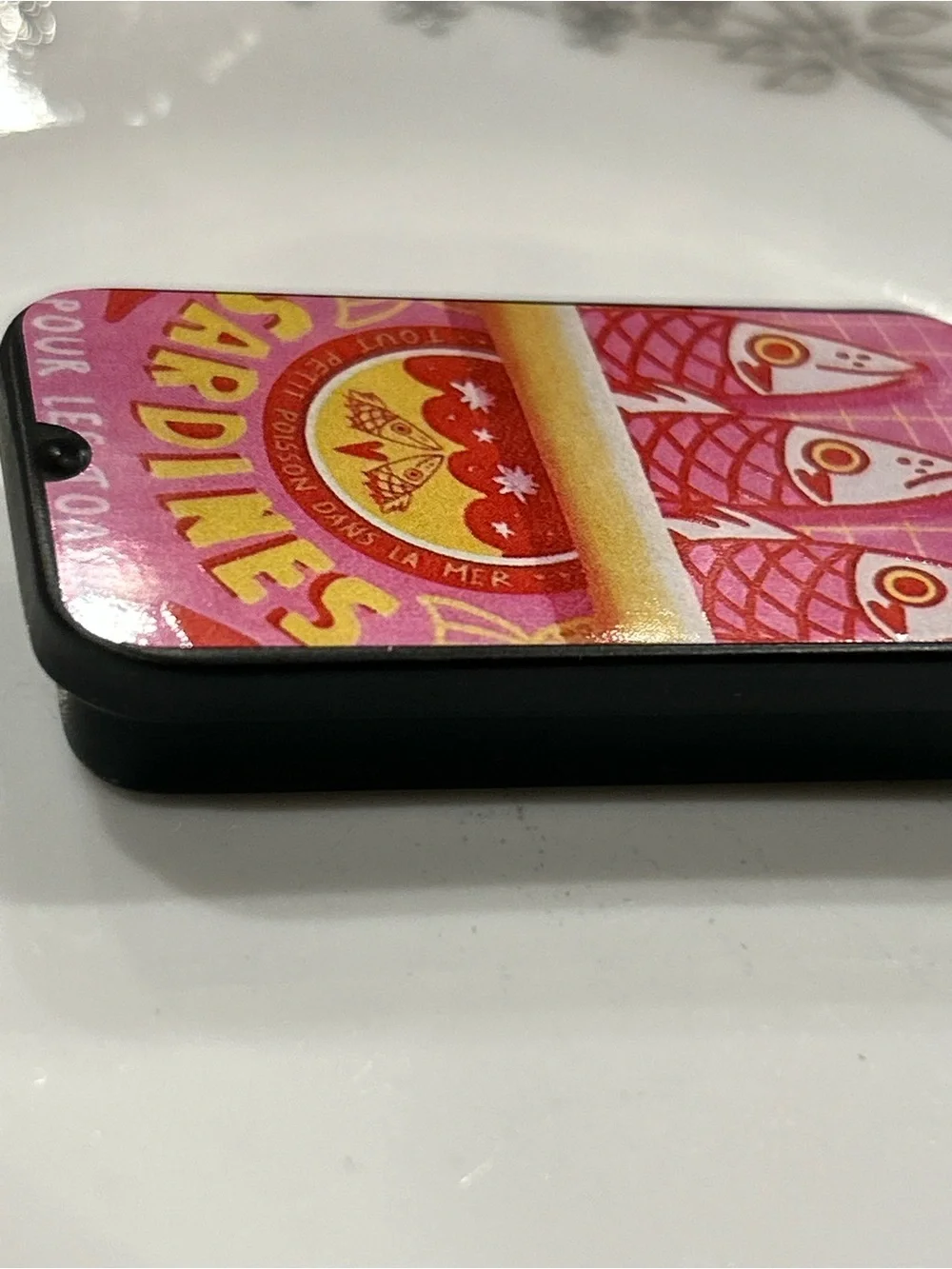 Sardines metal tin slides open match sticks case coins buttons keys trinkets 🐟